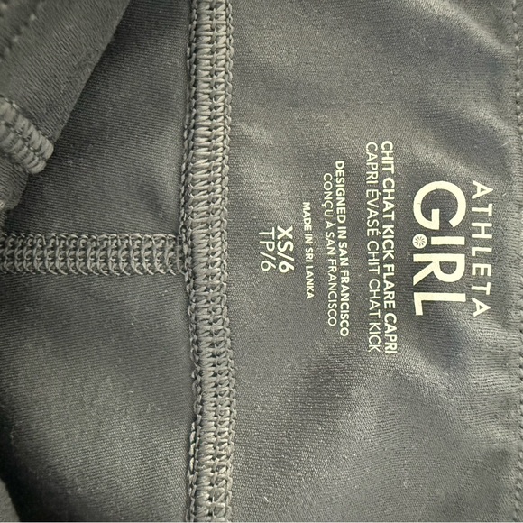 Athleta Girls Chit Chat Kick Flare Capri Wide Leg pants, XS/6, gray & black - Picture 4 of 5